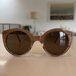 Illesteva Palm Beach Cat Eye Sunglasses, Peach/Brown, One Size